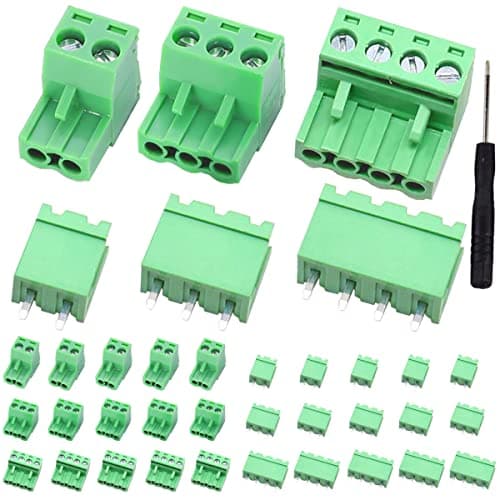 Image of DAOKAI 30 Sets 2/3/4 Pin 5.08mm Pitch Pluggable PCB Screw Terminal Blocks with Phillips Screwdriver
