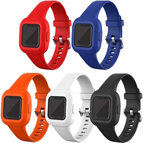 Image of TenCloud 5 Pack Bands Compatible with Garmin Vivofit Jr.3, Adjustable Soft Silicone Replacement Strap for Ages 4+ for Vivofit Jr.3 Activity Tracker Only