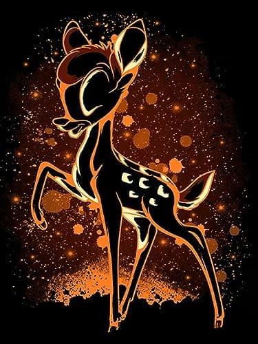 Image of HUANNY DIY Diamond Painting Bambi Diamond Art Kits, 5D Full Drill Cross Stitch Embroidery Kits