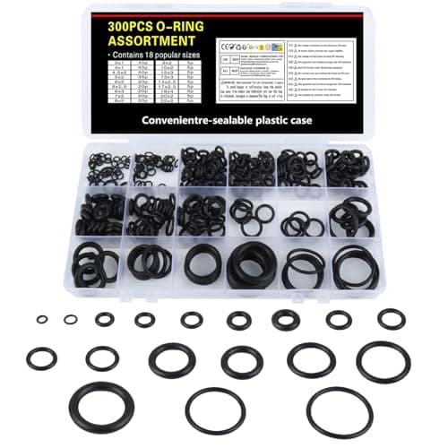 Image of 300 Pcs O Rings Rubber Assorted Seal Kit, Rubber Washers AssortmentRubber O Rings for Mixer Taps, Pressure Tap Washers Gaskets Oring Set for Plumbing Car Auto Air or Gas Sealings(18 Sizes)