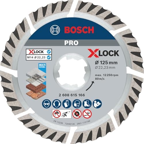 Image of Bosch 1x PRO Multi Material Diamond Cutting Disc for X-Lock and for Small Angle Grinders (for Concrete, Reinforced concrete, Ø 125 mm, Professional Accessory Small Angle Grinder)