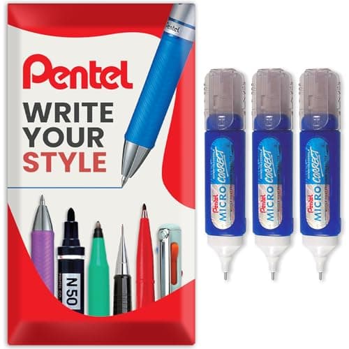 Image of Pentel Micro Correct - White Correction Fluid - ZL31-12ml Tubes - In Envelope Gift Packaging - Pack of 3