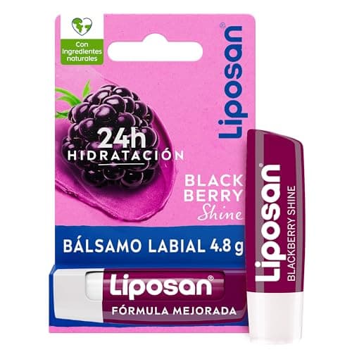 Image of Liposan Blackberry Shine (1 x 4.8g), Raspberry Lip Balm, Coloured Lip Balm, Moisturising Lip Balm for Beautiful, Soft and Juicy Lips