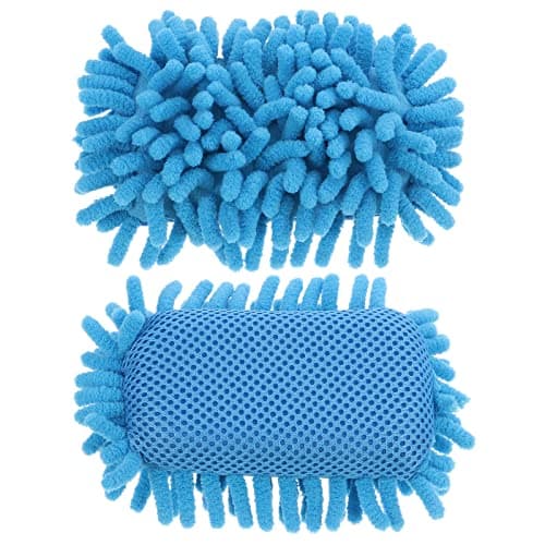Image of Gogogmee 2 Pcs Blue Chenille Whiteboard Erasers with Foam Core, Lightweight and Gentle on Boards, for Office and Company Use, Sturdy Dry Board Erasers for School Supplies