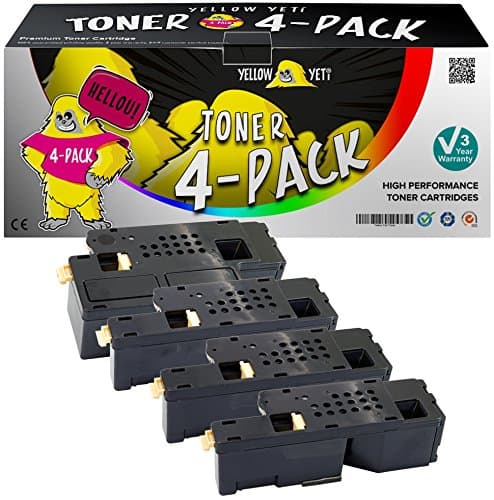 Image of YELLOW YETI 4 Compatible Toner Cartridges for use with Dell C1765nfw C1765nf C1760nw 1250c 1350cnw 1355cn 1355cnw | 593-11016 2,000 Pages 593-11021 593-11018 593-11019 1,400 Pages