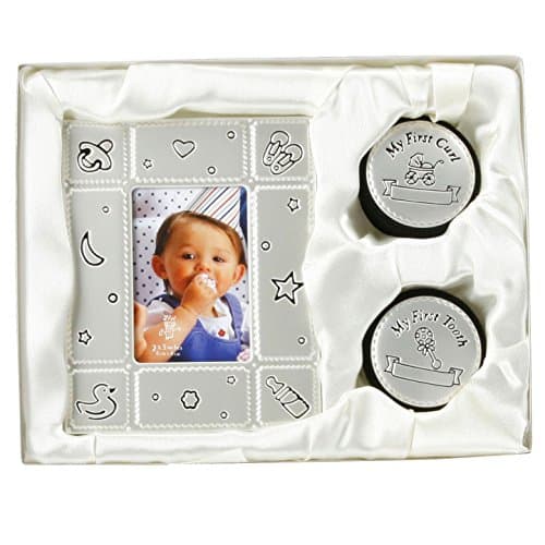 Image of Baby Photo Frame & My First CURL Tooth Box Gift Set Birth Shower Christening New