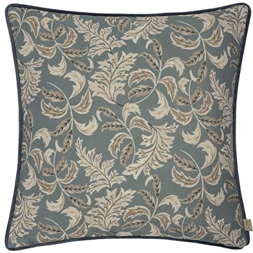 Image of Evans Lichfield Chatsworth Topiary Feather Filled Cushion,Petrol/Mink,43 x 43cm