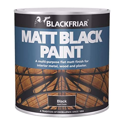 Image of Blackfriar BF0520001D1 Matt Black Paint for Interior Wood & Metal, 1 Litre