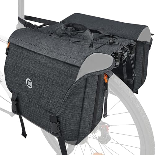 Image of Eyein 35L Bike Pannier Bag - Water Resistant Large Capacity Bike Rear Rack Bag with Reflective Trim and Handle, Mountain Electric Bicycle Saddle Handbag Back Seat Storage Pouch for Cycling Traveling