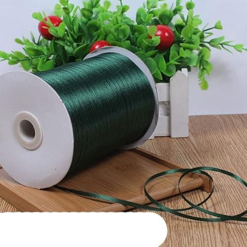 Image of (10M) 3mm Aqua Green Handmade DIY Material Silk Satin Ribbon for Arts Crafts Sewing Gift Wrap Christmas Wedding Party Decoration-Dark Green