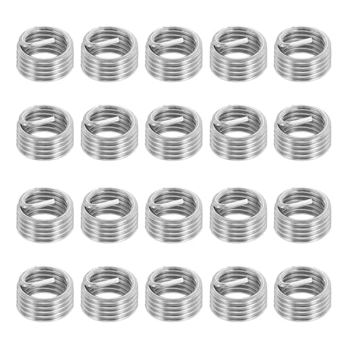 Image of PATIKIL Wire Thread Inserts 1/4-28 UNF 1D 6.4mm, 20Pcs 304 Stainless Steel Helical Coiled Wire Screw Threaded Sleeve Sheath for Mechanical Equipment Automotive Repairs