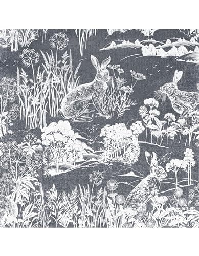 Image of Arthouse Meadow Hare Navy Wallpaper 909606