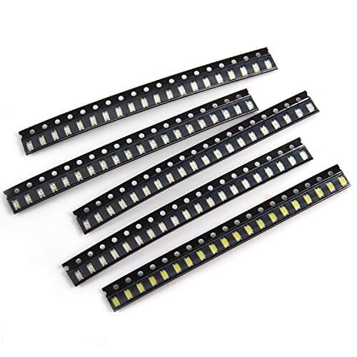 Image of Chanzon (5 Colors x 20 pcs = 100 pcs) 1206 SMD LED Diode Lights Assorted Kit (Mini Chip 3.2mm x 1.6mm for PCB DC 20mA) Super Bright Lighting Bulb Lamps Electronics Components Light Emitting Diodes