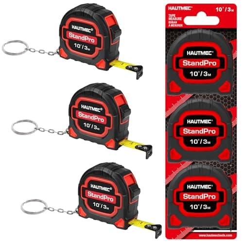 Image of HAUTMEC 10FT/3M Small Tape Measure 3 Pack Mini Metric and Inches Measuring Tape,Retractable Pocket Tape for Professionals and homeowners HT0252