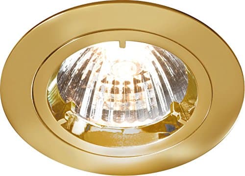 Image of Knightsbridge IP20 230V/12V GU10/MR16 Recessed Fixed Twist and Lock Aluminium Downlight, Brass