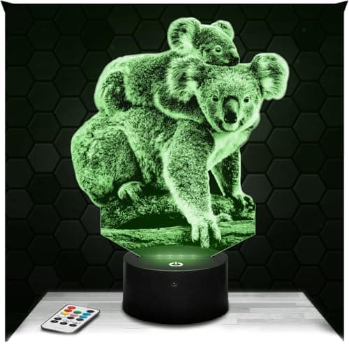 Image of Lampephoto.fr - Koala 3D Lamp, Wild Animal Night Light 3D LED Illusion Lamp, Christmas, Gift idea for Boys and Girls, Night Light for Children's or Adult's Bedroom, Led Bedside, Gifts Merchandising