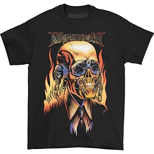 Image of Pliuegy Megadeth Men's Vic Rattlehead T-shirt Black