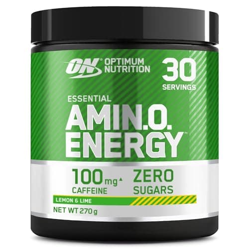 Image of Optimum Nutrition Amino Energy Pre Workout Powder, Energy Drink with Amino Acids, BCAA, L-Glutamine and L-Leucine, Food Supplement with Vitamin C and Caffeine, Lemon Lime Flavour, 30 Servings, 270 g