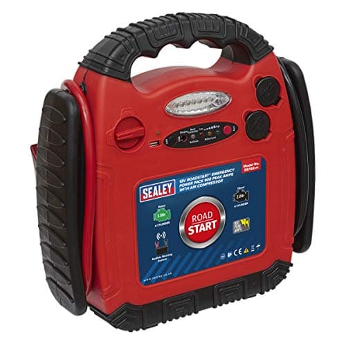 Image of Sealey Rs132 Roadstart Emergency Power Pack & Air Compressor 12V 900 Peak Amps