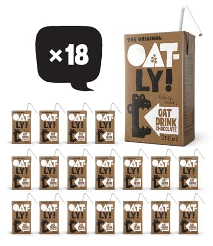 Image of Oatly Chocolate Oat Drink Carton 18 x 250ml (with paper straw)