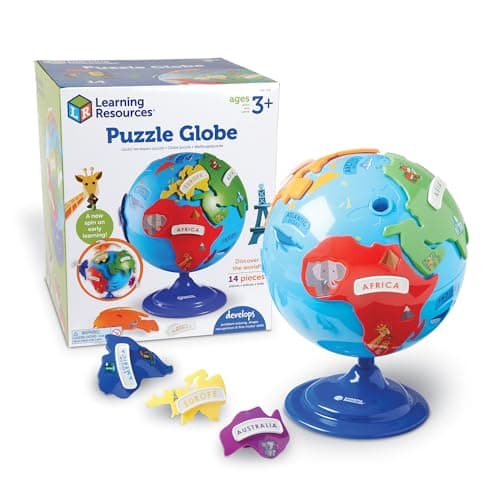 Image of Learning Resources Puzzle Globe Educational & Interactive Learning Map World Globe Kids Spinning Globe STEM Gifts 3 4 5 6 7 Year Old Kids Boys & Girls