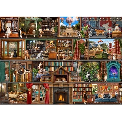 Image of HUADADA Jigsaw Puzzles for Adults 1000 Pieces-The Fantastic Life of Dogs-1000 Piece Jigsaw Puzzles for Adults-Family Interactive Games