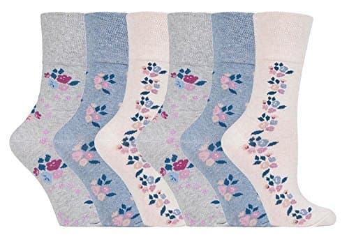 Image of NEW: 6 Pairs Ladies Gentle Grip No Elastic Socks 4-8 uk, 37-42 eur (GG139)