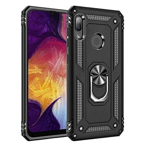 Image of Mobile Stuff Case Compatible with Huawei P Smart 2019 / Honor 10 Lite Case with Magnetic Ring Kickstand - Dual Layer Hybrid Anti-Scratch Shockproof Case (Black)