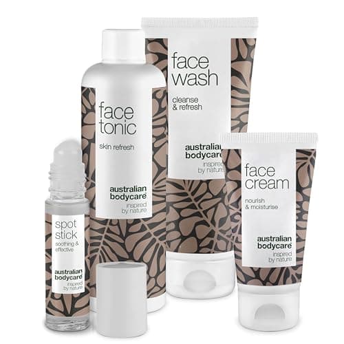 Image of Australian Bodycare 4 Face Products - They are perfect For spots, pimples and Oily, acne prone skin. With 100% pure High Pharmaceutical Grade Australian Tea Tree Oil - Wash, Tonic, Cream & Spot stick