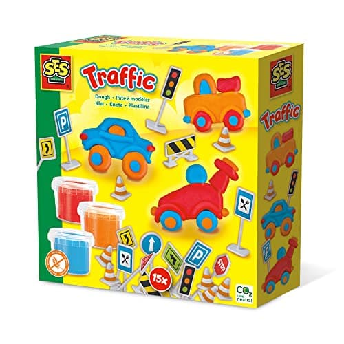 Image of SES Creative 00415 Dough - Traffic - Fun activity for parents of young children, Age 3+, Black, Medium