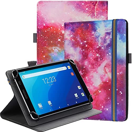 Image of SINSO Universal Stand Folio Case Cover for All 7-8" Tablets (For Fire 7 tablet/For Fire HD 8,For Pad Mini 7/6/5/4/3/2/1,Lenovo Tab M7 7 inch/Lenovo Tab M8 8 inch),Galaxy