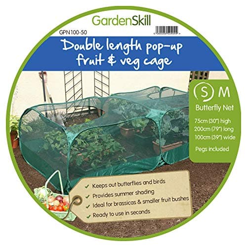 Image of GardenSkill Large Pop Up Fruit Cage - Vegetable Plant Crop Protection - Bird and Butterfly Net Cover (2.5m x 1.25m x 0.75m High)