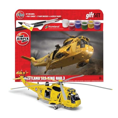 Image of Airfix Hanging Model Aircraft Kits - Westland Sea King HAR.3 Model Building Set, 1:72 Scale Model Helicopter Kit for Adults & Kids 8+ - Aircraft Models Military Gifts for Men to Build, Skill Lvl. 3