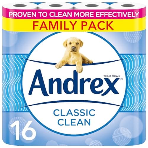 Image of Andrex Classic Clean Toilet Rolls - 16 Pack Bulk Buy - Unbeatable Clean With Unique 3D Wave