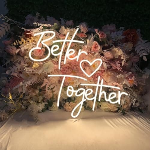 Image of Better Together LED Neon Sign Transparent Acrylic Light Decor for Wedding Birthday Party Wall Home Bedroom Room Art Decoration with USB Light Modulator 5V