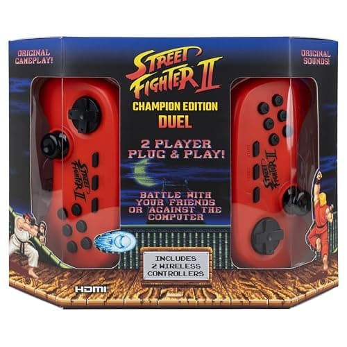 Image of Fizz Creations Street Fighter II Duel Plug Play Game Console Wireless Controllers Retro Arcade Fighting TV HDMI Classic Champion Edition Multiplayer Combat Home Entertainment System