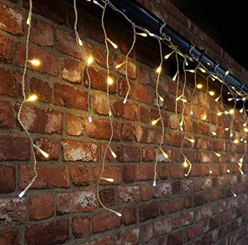 Image of Christmas Concepts® 360 8.6m (29ft) Warm White with White Twinkle Icicle Lights - Christmas Outdoor Lighting - Energy Efficient A++