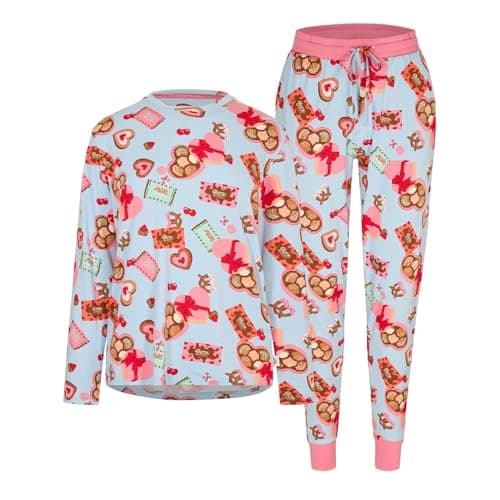 Image of Chelsea Peers Womens Pyjama Set Long Sleeve Choco Treats 12