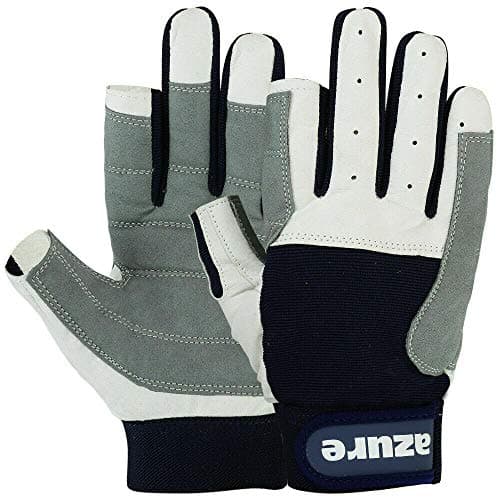 Image of Strong Amara Navy Blue Sailing Gloves Enforced Palm Breathable Glove For Boating, Fishing, Kayaking, Canoeing, Skiing, Riding, Running, Hiking, Indoor-Outdoor Full Fingered XSmall-XXLarge (Large)