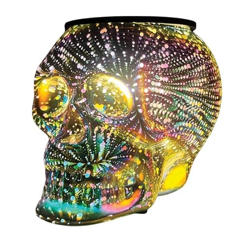Image of Cello Skull Electric Wax Melt Burner - Infinity 3D Decorative Design, Electric Powered, Home Fragrance, Indoor Use Desk Lamp for Bedroom Decor Living Room, Bedside Lamp with Energy-Efficient LED Glow