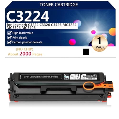 Image of aauot Toner Cartridge Compatible with Chip for Lexmark C3224 C3326 C3426 MC3224 MC3326 MC3426 Printers, 2 Especificaciones Disponibles,Black-NO Chip