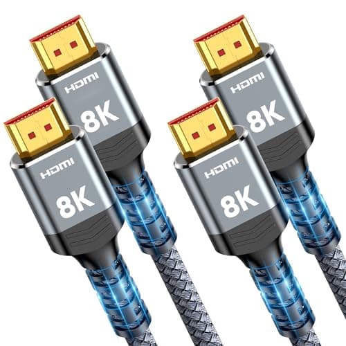 Image of Snowkids 8K HDMI Cable 3 Meters 2 Pack, HDMI 2.1 Cable, 8K@60Hz HDMI Lead, 4K@120Hz, eARC HDR10 4:4:4| 21:9, HDCP 2.2/2.3, 3D, VRR, Ethernet, Compatible with Latest game console/TV/HDTV/Blu-ray