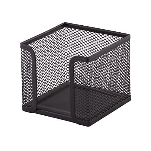 Image of D.RECT - Note Box | Made of Mesh | Solid Metal | For the Modern Workplace | Black - 95 x 95 x 80 mm