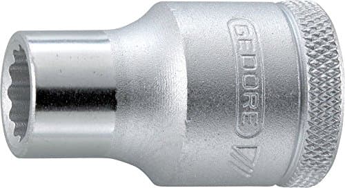 Image of GEDORE Socket, 1/2" 12.5 mm drive, Bi-hex, 10 mm AF, Tool, D 19 10, Chrome-plated steel