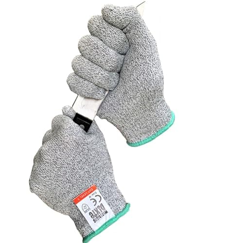 Image of 1 Pair of Whistling Dixie Cut Resistant Gloves - Offering Level 5 Protection, Food Grade, EN 388 Certified. Size Medium.