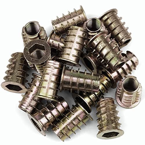 Image of TERF® M5 (5mm) X 13mm Wood Insert Hex Socket Nuts Threaded Insert Flanged Hex Socket (Type D) Nut For Wood Timber Furniture Carpenter DIY and Many Project - Pack of 10