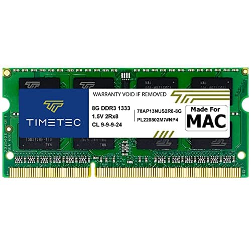 Image of Timetec 8GB Compatible for Apple DDR3 1333MHz PC3-10600 CL9 for Mac Book Pro (Early/Late 2011 13/15/17 inch), iMac (Mid 2010, Mid/Late 2011 21.5/27 inch), Mac Mini(Mid 2011) SODIMM MAC RAM Upgrade