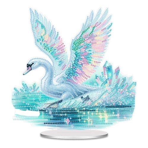 Image of 5D DIY Special Shape Colorful Animals Diamond Painting Tabletop Ornament Kits, Diamond Art Table Top Acrylic Decorations for Beginner, Diamond Painting Desktop Decors for Office Home -05