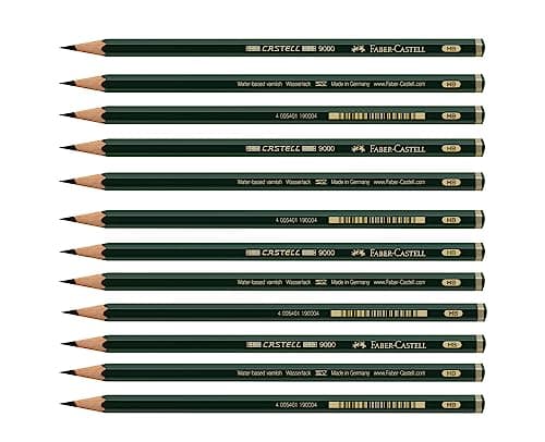 Image of Faber-Castell Castell 205047 Pencil 9000 Hardness HB Pack of 12