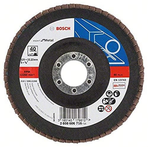Image of Bosch Flap Disc X551 'Expert for Metal' (Metal, Angled, Ø 125 mm, Grit 40, Accessories Angle Grinder)